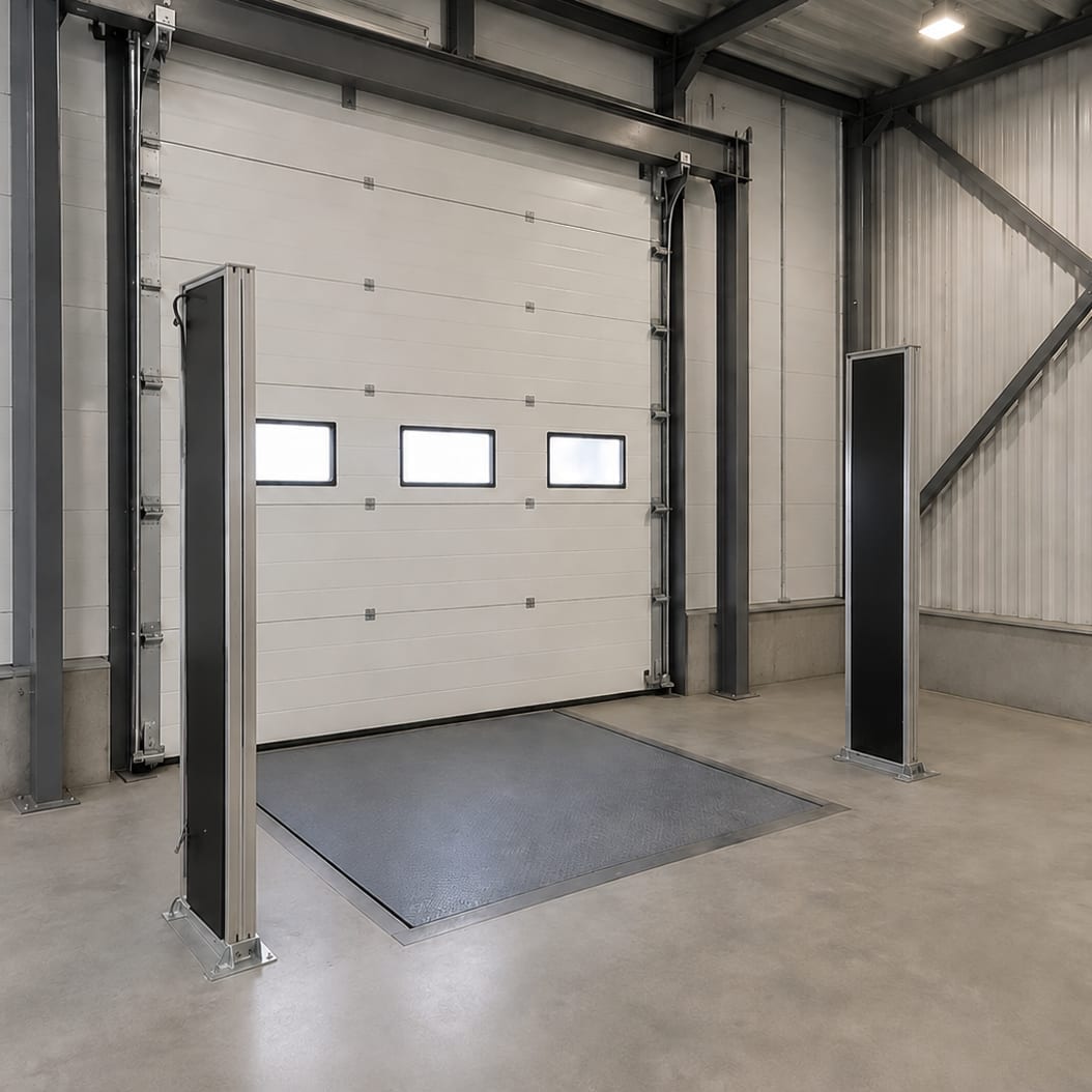 Een RFID-poort bij een dockdeur in een magazijn